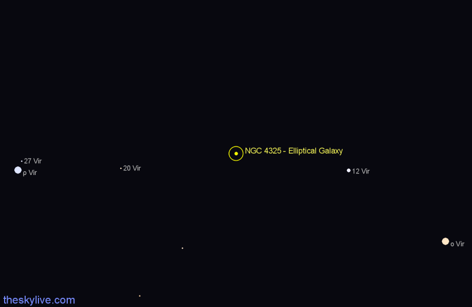 Finder chart NGC 4325 - Elliptical Galaxy in Virgo star