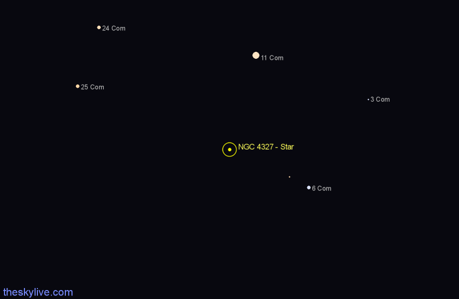 Finder chart NGC 4327 - Star in Coma Berenices star