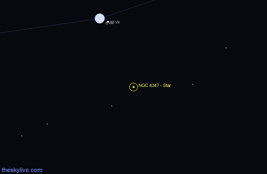 Finder chart NGC 4347 - Star in Virgo star