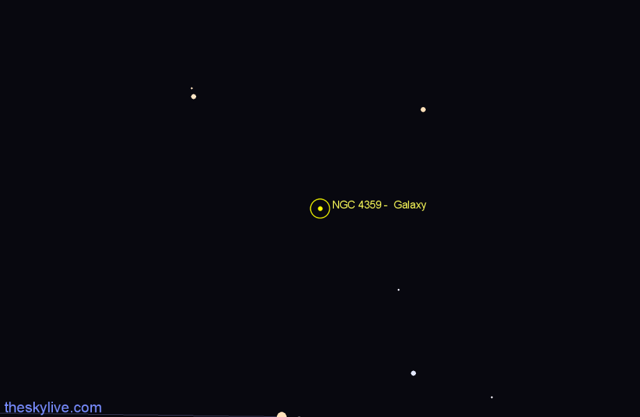 Finder chart NGC 4359 - Galaxy in Coma Berenices star