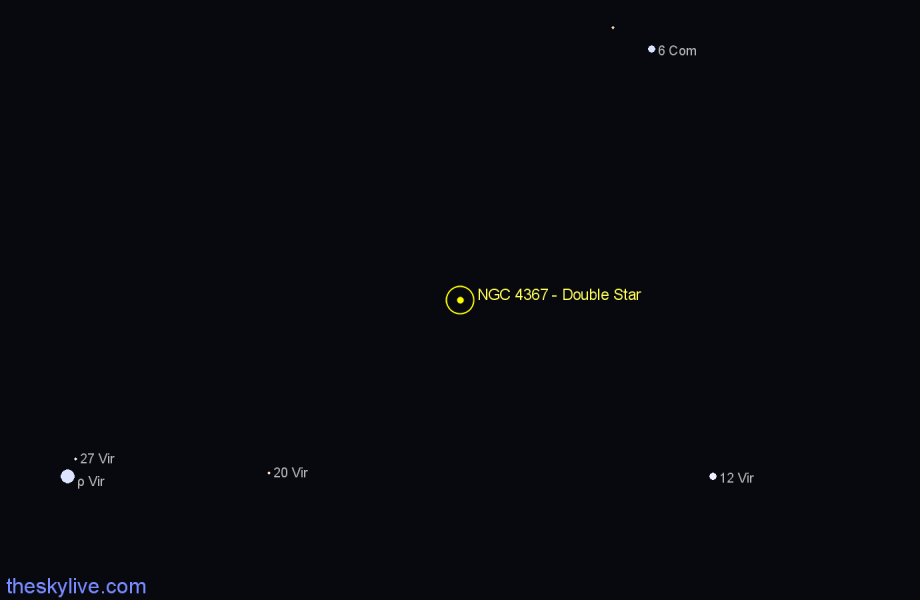 Finder chart NGC 4367 - Double Star in Virgo star