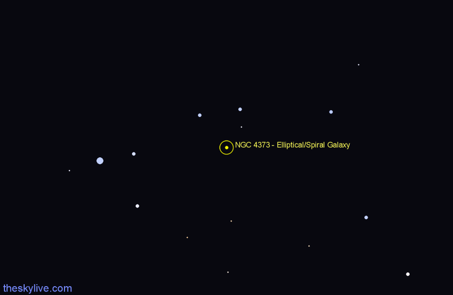 Finder chart NGC 4373 - Elliptical/Spiral Galaxy in Centaurus star