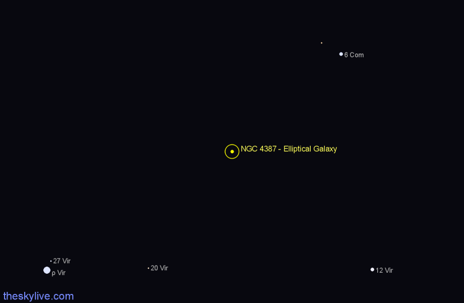 Finder chart NGC 4387 - Elliptical Galaxy in Virgo star