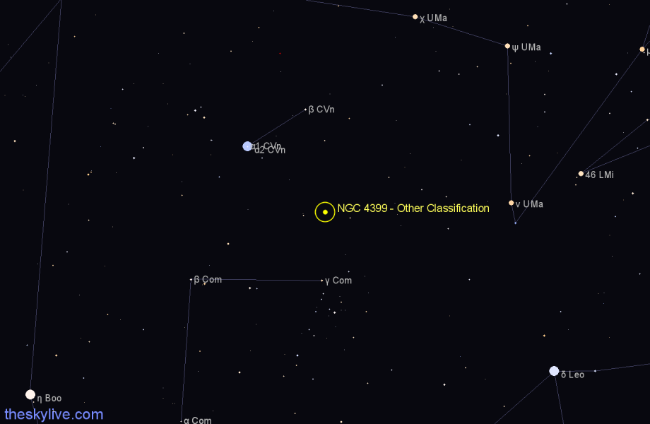 Finder chart NGC 4399 - Other Classification in Canes Venatici star