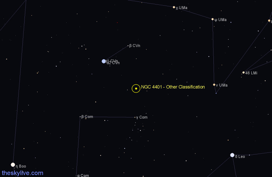 Finder chart NGC 4401 - Other Classification in Canes Venatici star