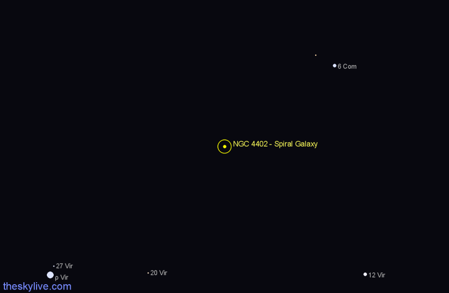 Finder chart NGC 4402 - Spiral Galaxy in Virgo star