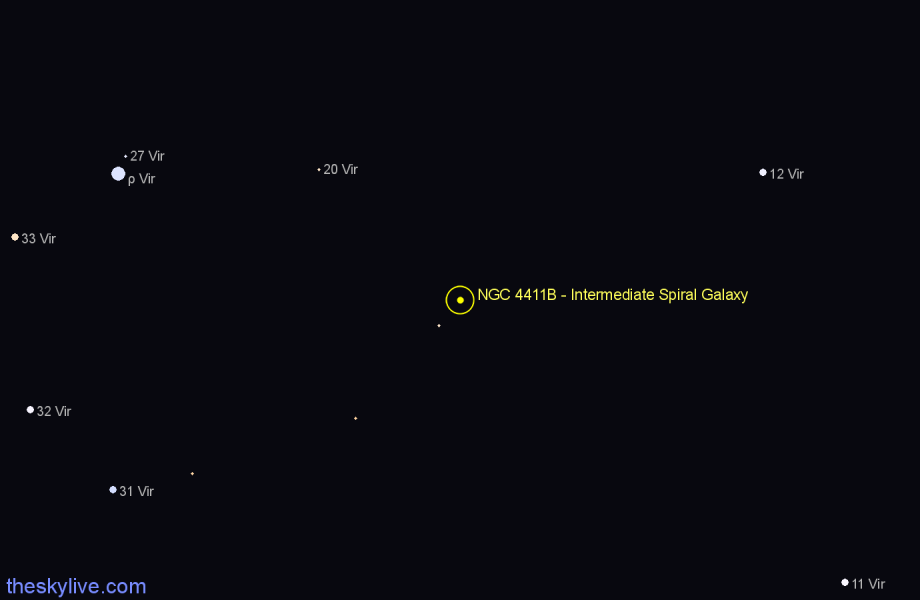 Finder chart NGC 4411B - Intermediate Spiral Galaxy in Virgo star