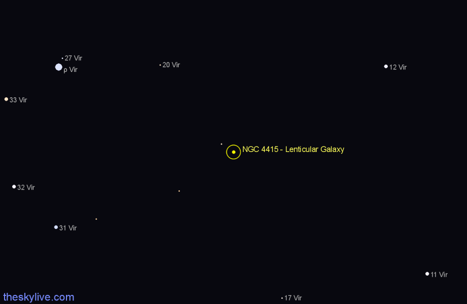 Finder chart NGC 4415 - Lenticular Galaxy in Virgo star