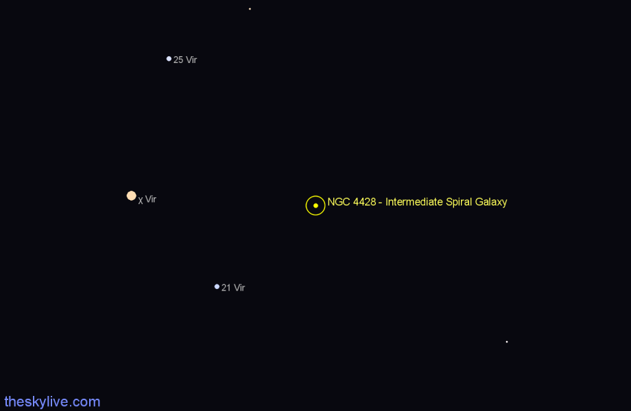 Finder chart NGC 4428 - Intermediate Spiral Galaxy in Virgo star