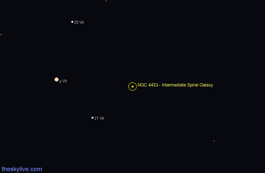 Finder chart NGC 4433 - Intermediate Spiral Galaxy in Virgo star