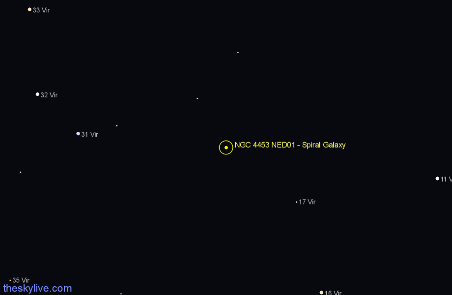 Finder chart NGC 4453 NED01 - Spiral Galaxy in Virgo star