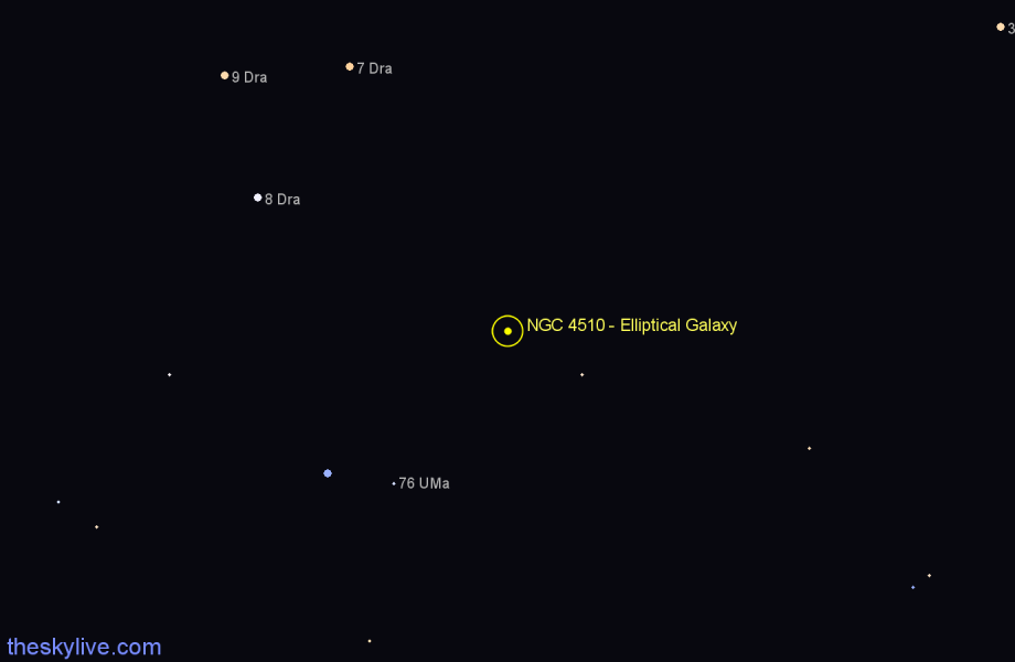 Finder chart NGC 4510 - Elliptical Galaxy in Draco star