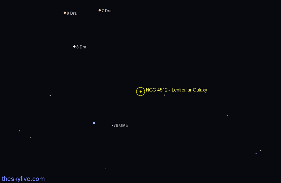Finder chart NGC 4512 - Lenticular Galaxy in Draco star