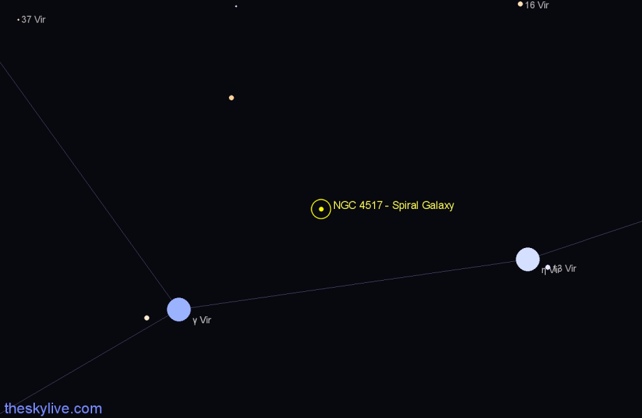 Finder chart NGC 4517 - Spiral Galaxy in Virgo star