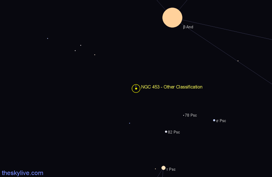 Finder chart NGC 453 - Other Classification in Pisces star