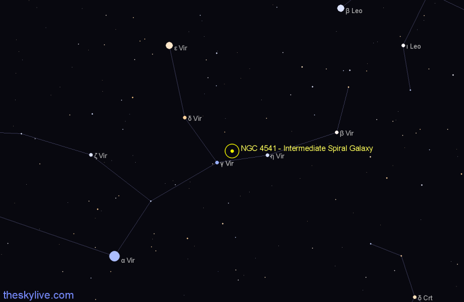 Finder chart NGC 4541 - Intermediate Spiral Galaxy in Virgo star