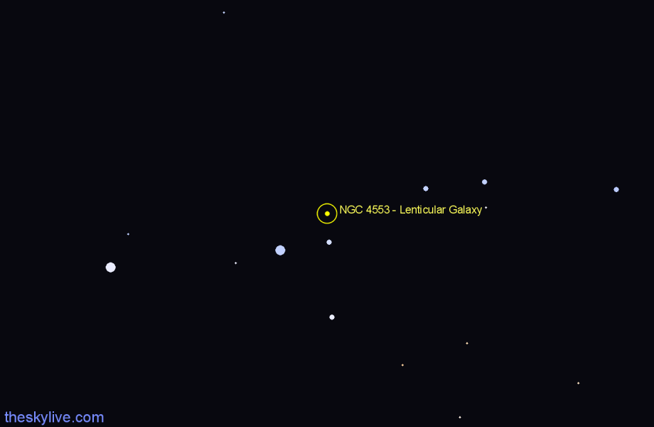 Finder chart NGC 4553 - Lenticular Galaxy in Centaurus star