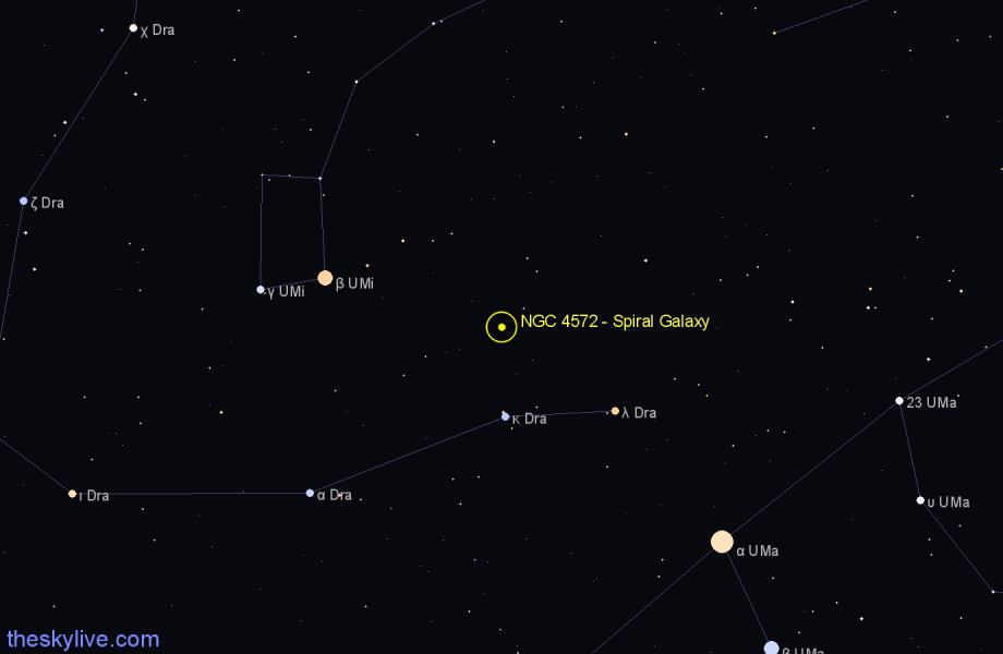 Finder chart NGC 4572 - Spiral Galaxy in Draco star