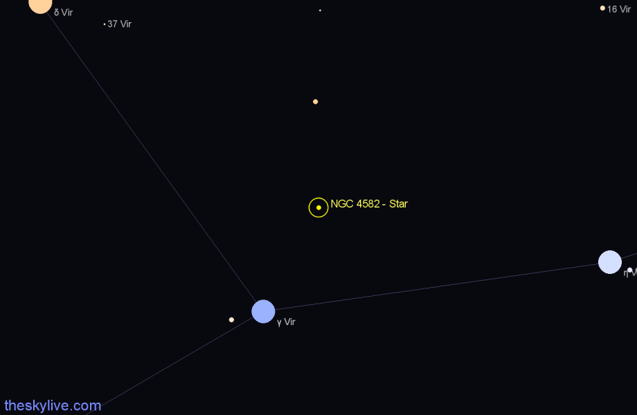 Finder chart NGC 4582 - Star in Virgo star