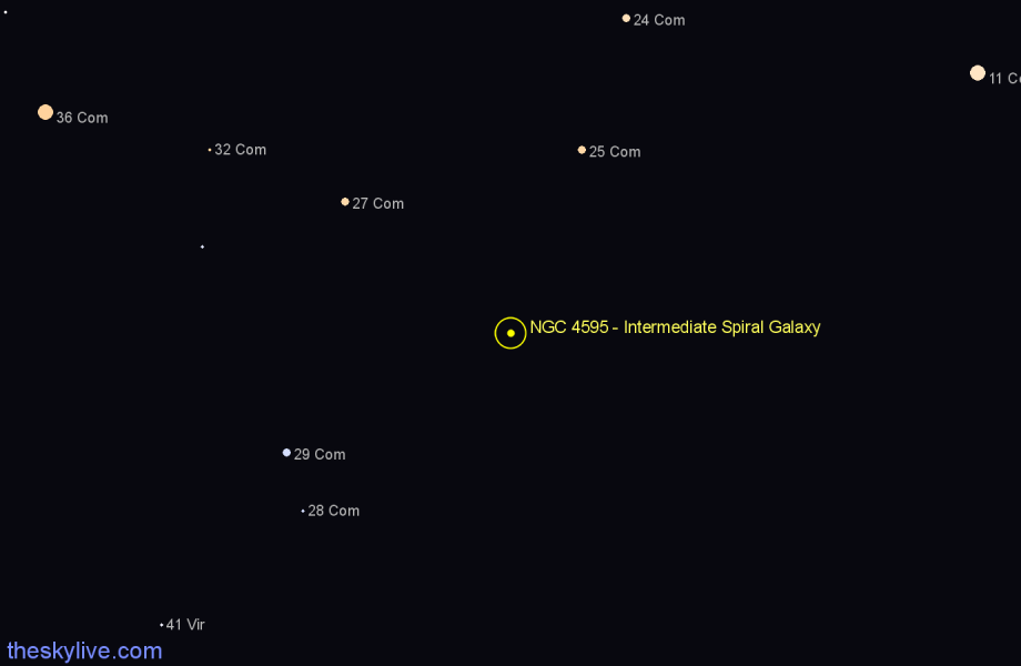 Finder chart NGC 4595 - Intermediate Spiral Galaxy in Coma Berenices star