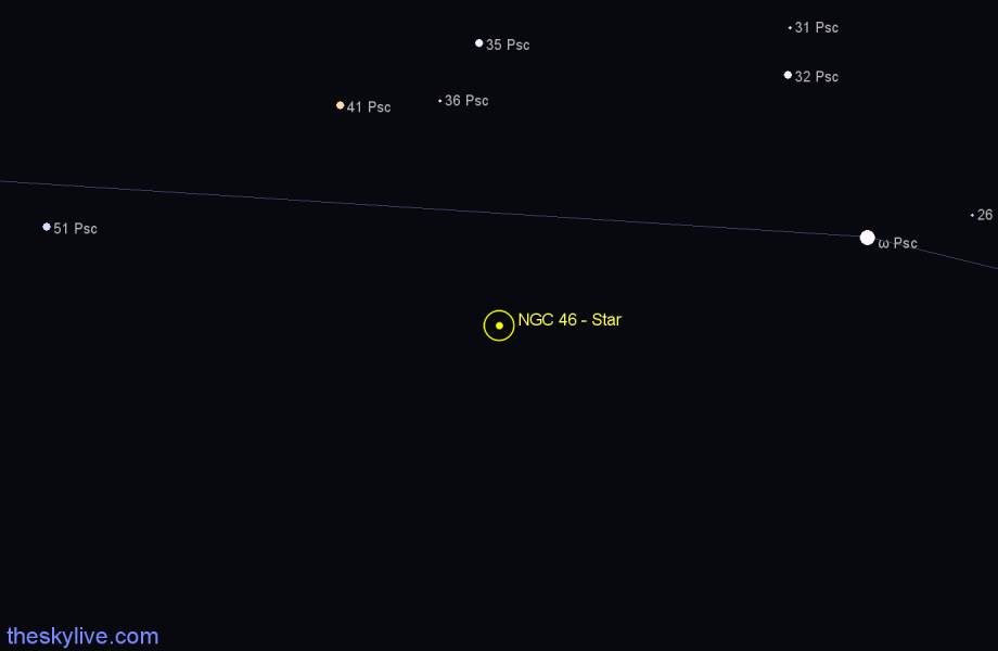 Finder chart NGC 46 - Star in Pisces star