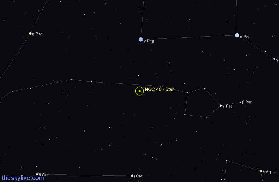 Finder chart NGC 46 - Star in Pisces star