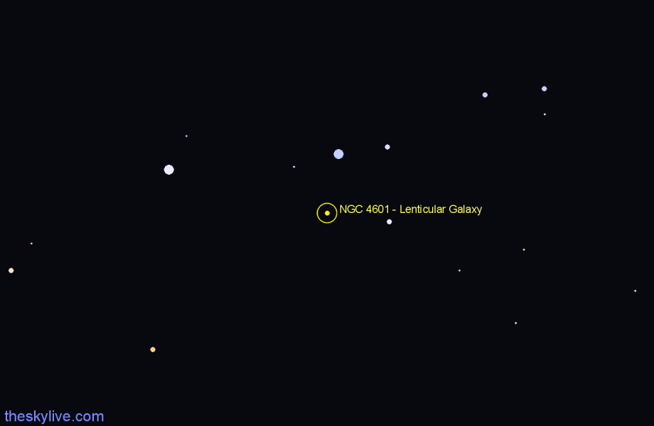 Finder chart NGC 4601 - Lenticular Galaxy in Centaurus star