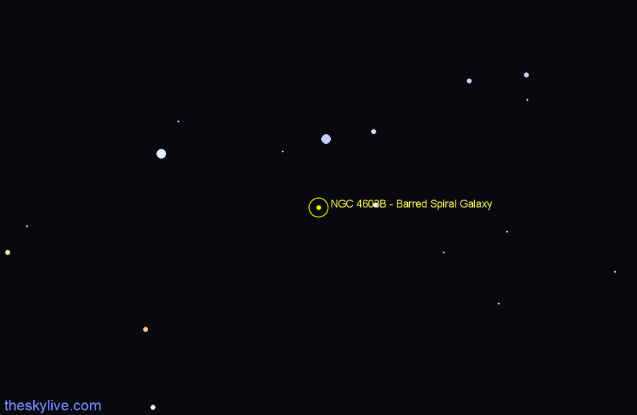 Finder chart NGC 4603B - Barred Spiral Galaxy in Centaurus star