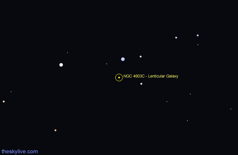 Finder chart NGC 4603C - Lenticular Galaxy in Centaurus star
