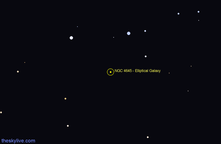 Finder chart NGC 4645 - Elliptical Galaxy in Centaurus star