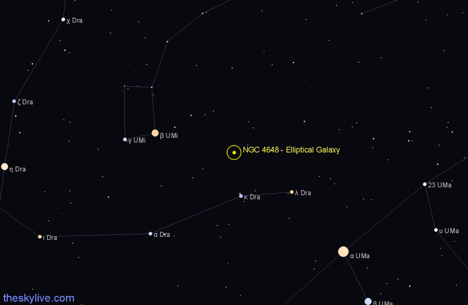 Finder chart NGC 4648 - Elliptical Galaxy in Draco star