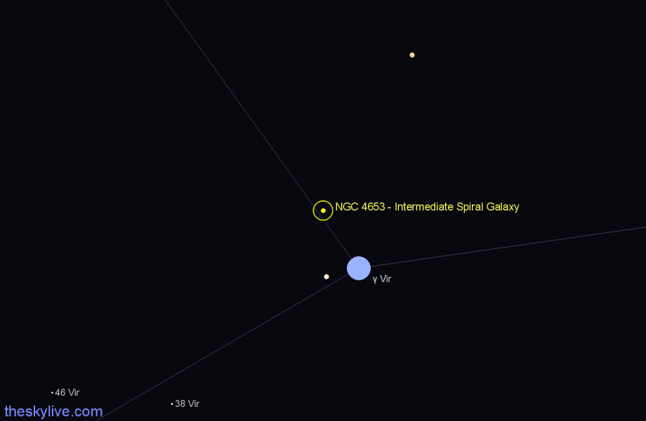 Finder chart NGC 4653 - Intermediate Spiral Galaxy in Virgo star