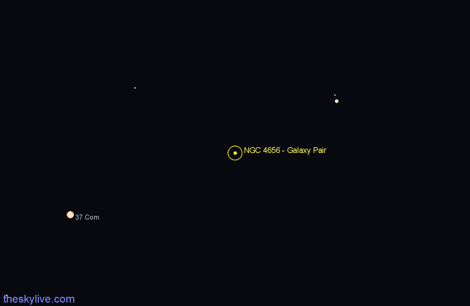 Finder chart NGC 4656 - Galaxy Pair in Canes Venatici star