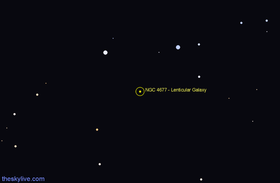 Finder chart NGC 4677 - Lenticular Galaxy in Centaurus star