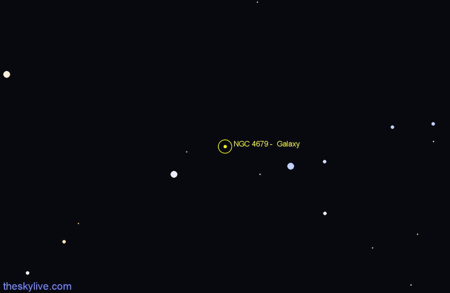 Finder chart NGC 4679 - Galaxy in Centaurus star
