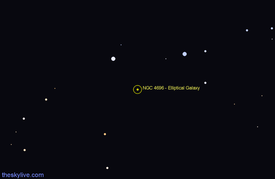 Finder chart NGC 4696 - Elliptical Galaxy in Centaurus star