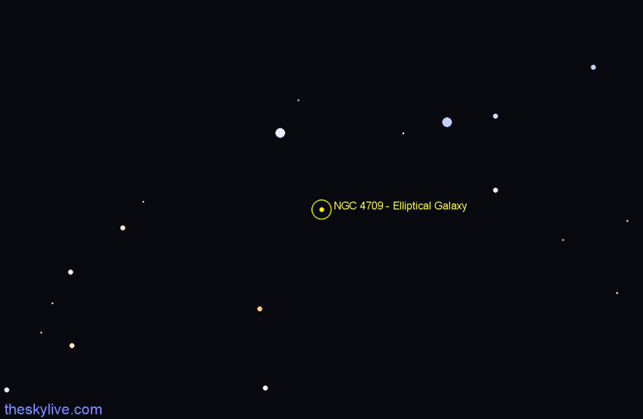 Finder chart NGC 4709 - Elliptical Galaxy in Centaurus star