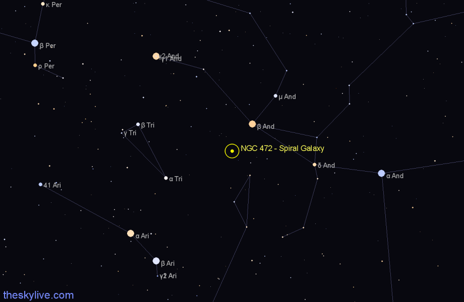 Finder chart NGC 472 - Spiral Galaxy in Pisces star