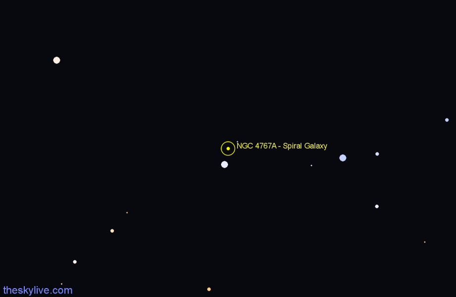 Finder chart NGC 4767A - Spiral Galaxy in Centaurus star