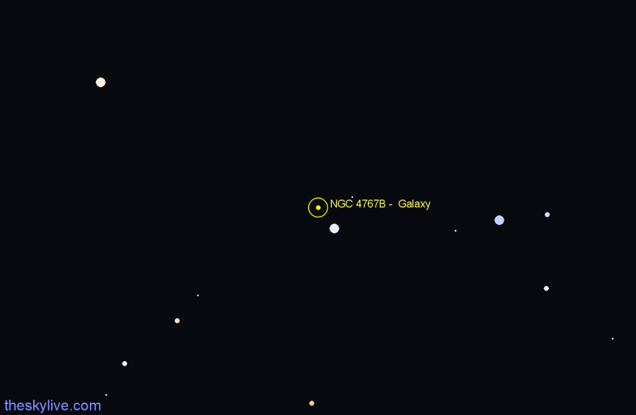 Finder chart NGC 4767B -  Galaxy in Centaurus star