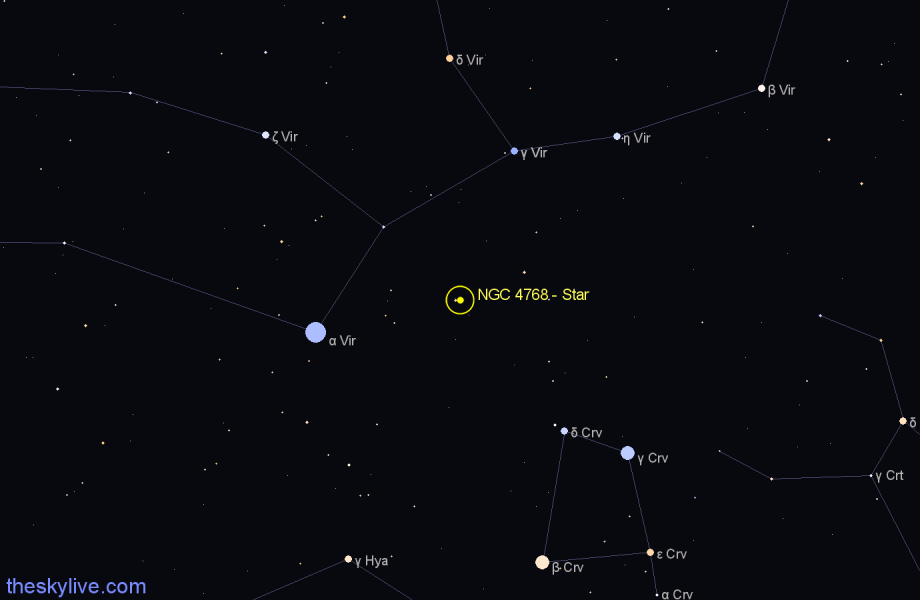 Finder chart NGC 4768 - Star in Virgo star