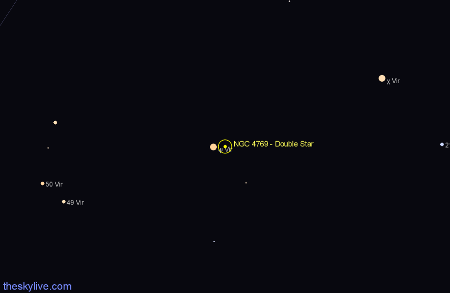 Finder chart NGC 4769 - Double Star in Virgo star