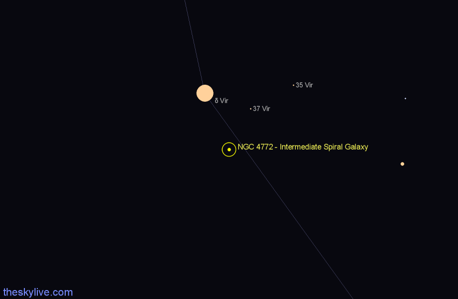 Finder chart NGC 4772 - Intermediate Spiral Galaxy in Virgo star