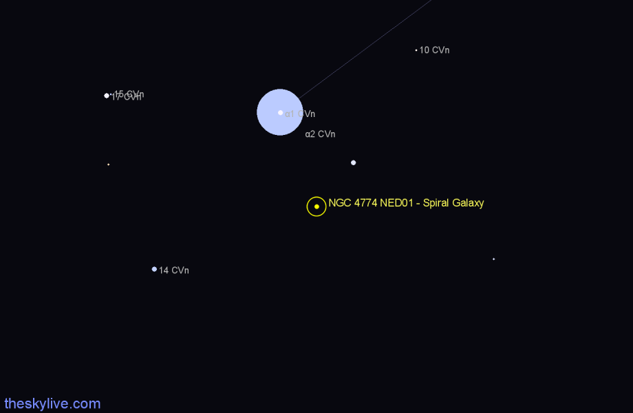 Finder chart NGC 4774 NED01 - Spiral Galaxy in Canes Venatici star