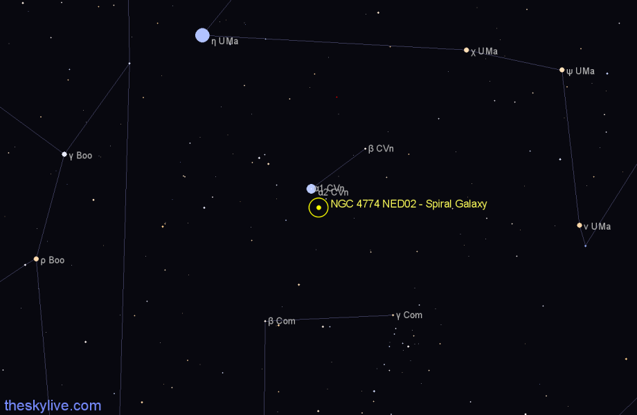 Finder chart NGC 4774 NED02 - Spiral Galaxy in Canes Venatici star