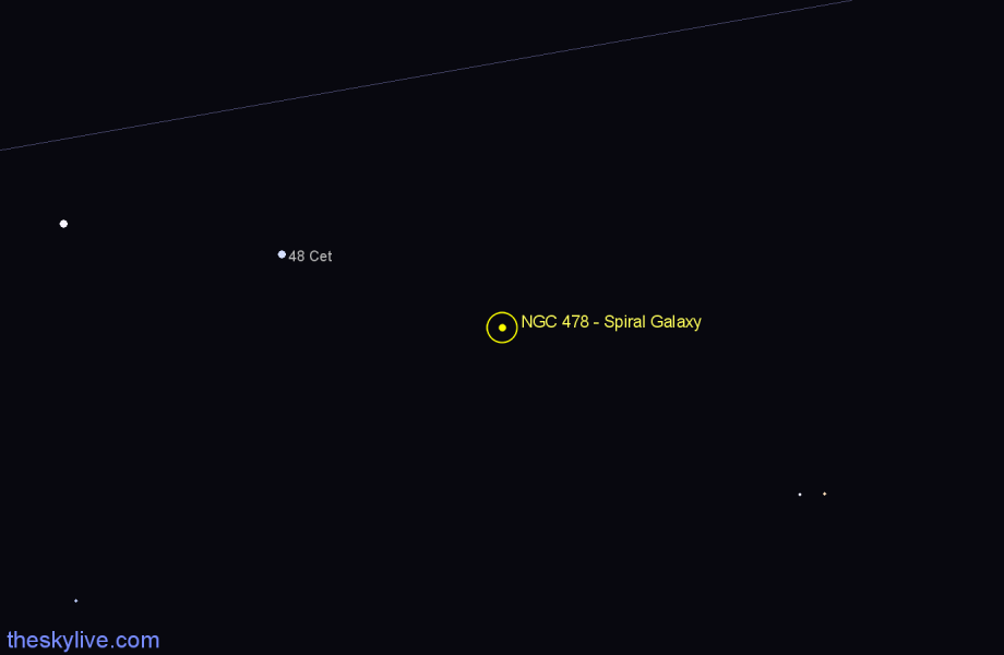 Finder chart NGC 478 - Spiral Galaxy in Cetus star