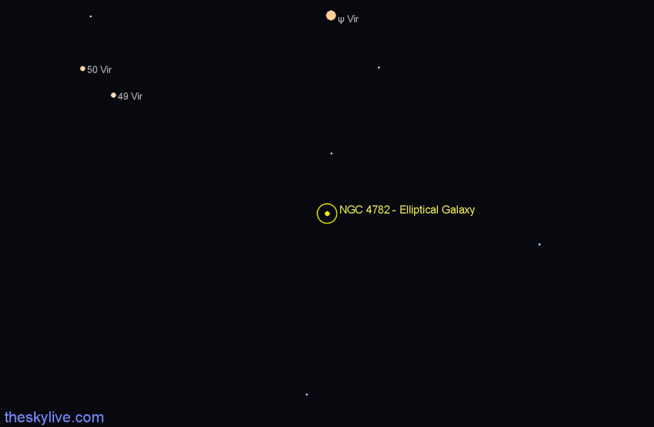 Finder chart NGC 4782 - Elliptical Galaxy in Corvus star