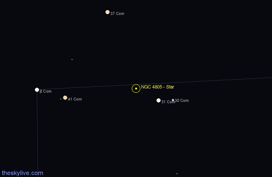 Finder chart NGC 4805 - Star in Coma Berenices star