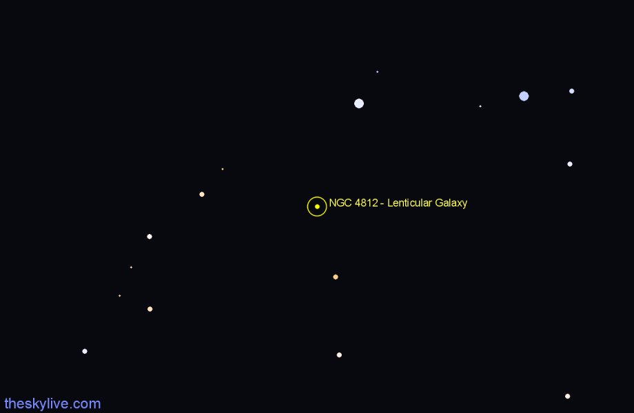 Finder chart NGC 4812 - Lenticular Galaxy in Centaurus star