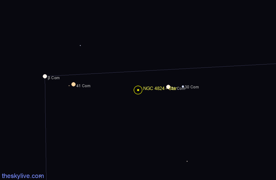 Finder chart NGC 4824 - Star in Coma Berenices star